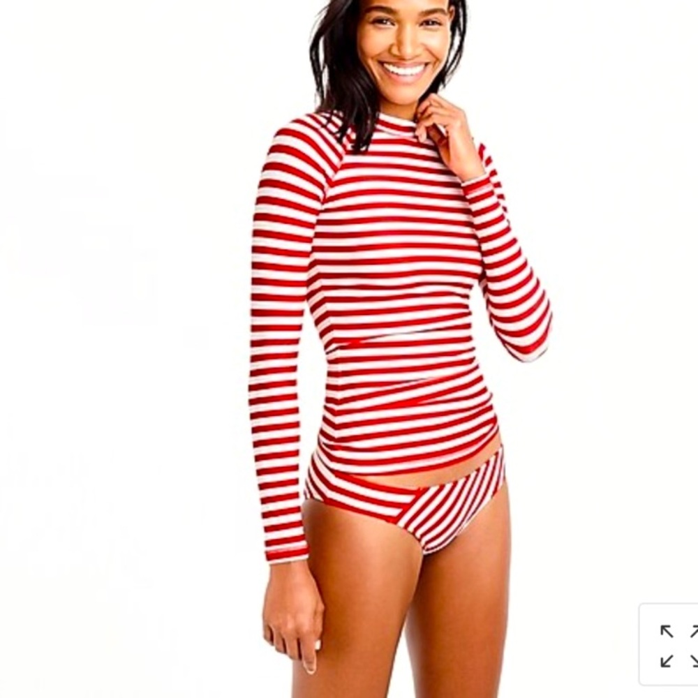 J Crew Striped Long Sleeved Rashguard UPF50+ Large